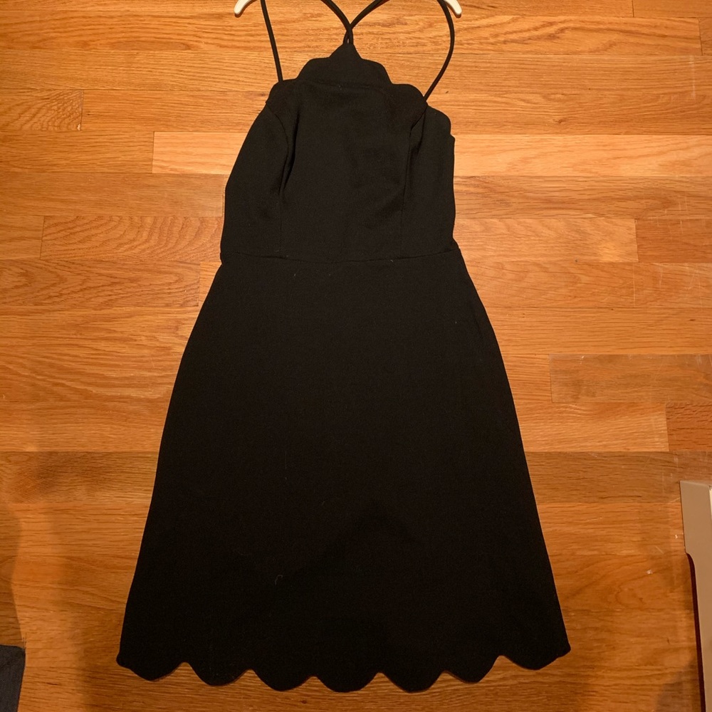 Scallop Black Mini Dress (Lush)